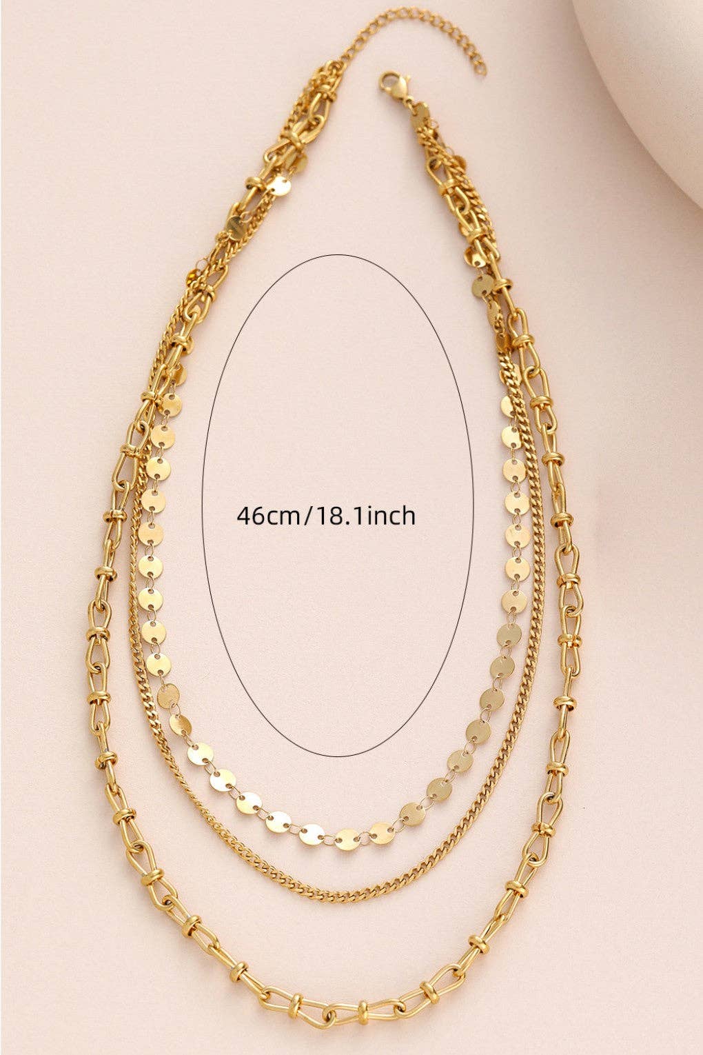 Golden Luxe Triple Layer Chain Necklace