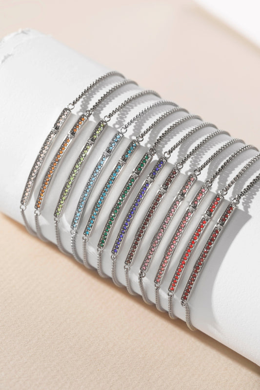 September Everyday Birthstone Pave Bolo Bracelet