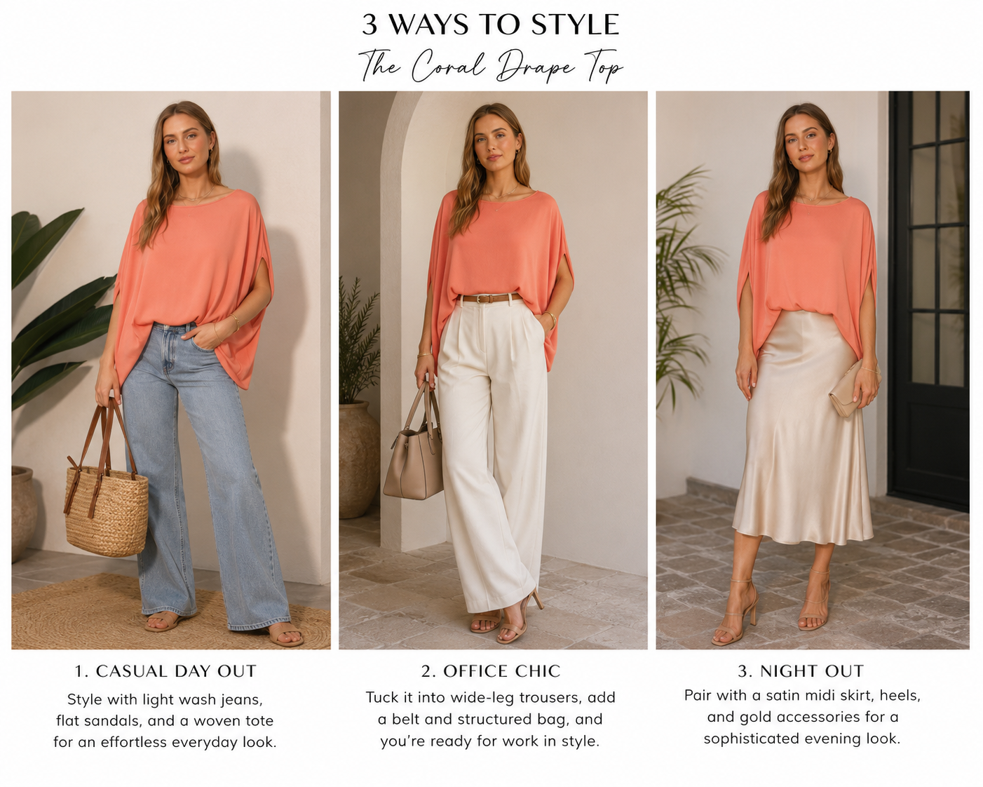 The Coral Cape Top