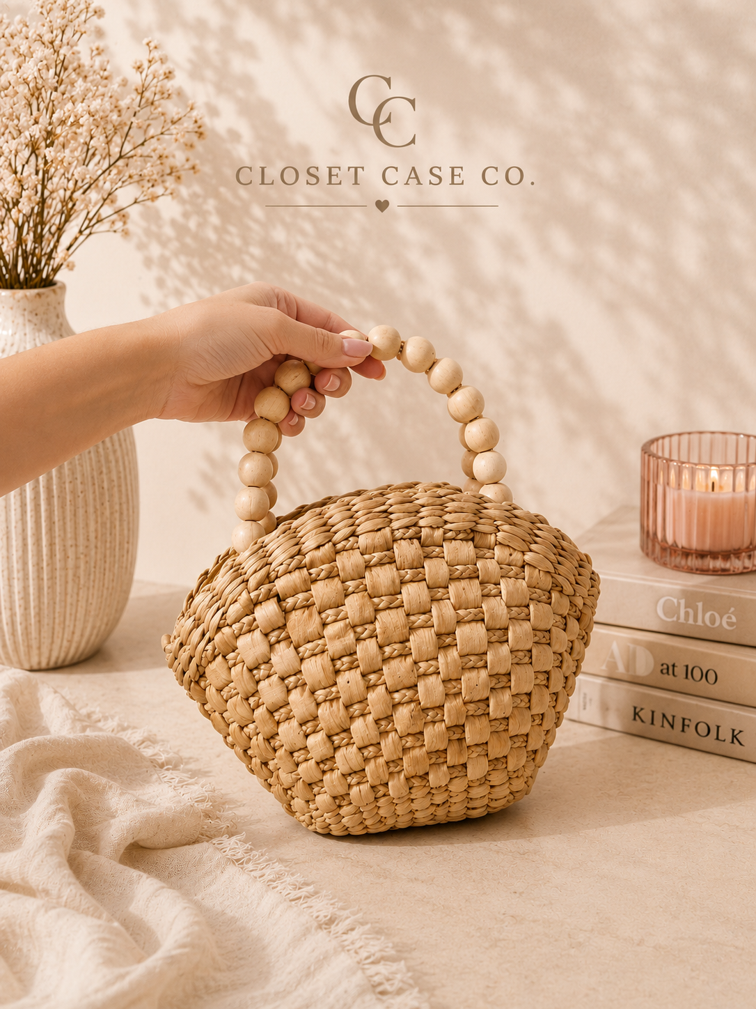 The Capri Beaded Handle Tote