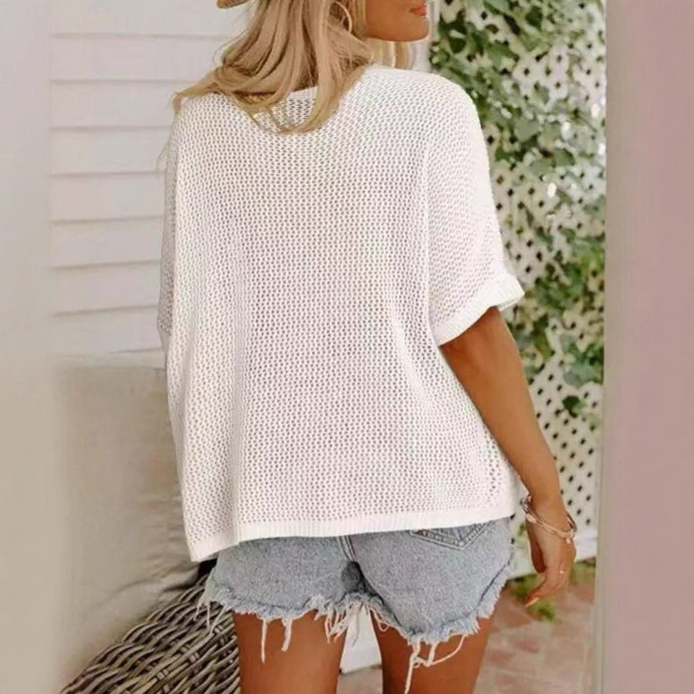 Coastal Bloom Loose Knit Top