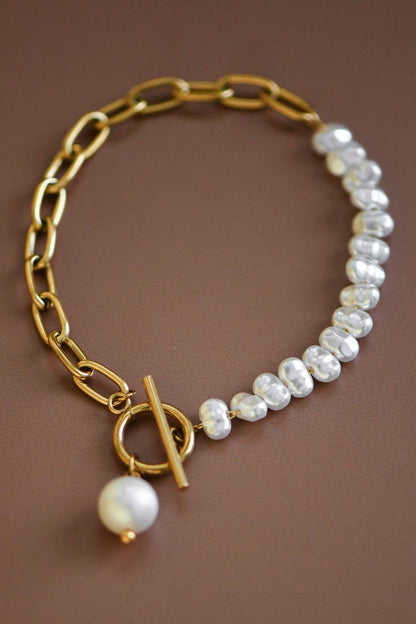 Harper Pearl Paperclip Bracelet