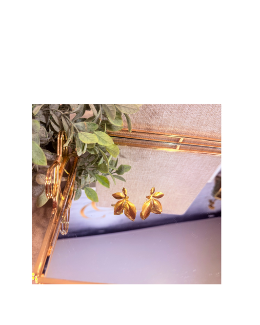 Olive Branch Leaf Stud Earrings