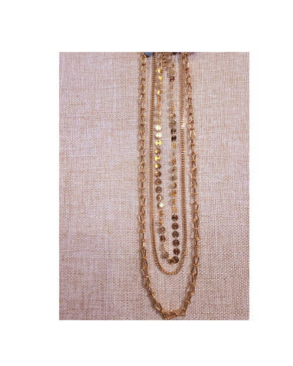 Golden Luxe Triple Layer Chain Necklace