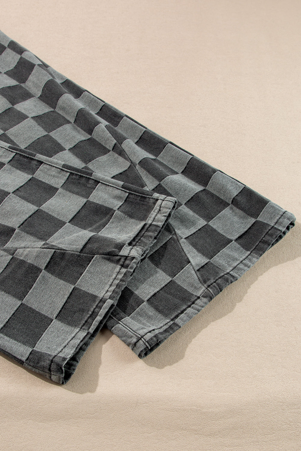 The Sloane Checkered Wide Leg Jeans