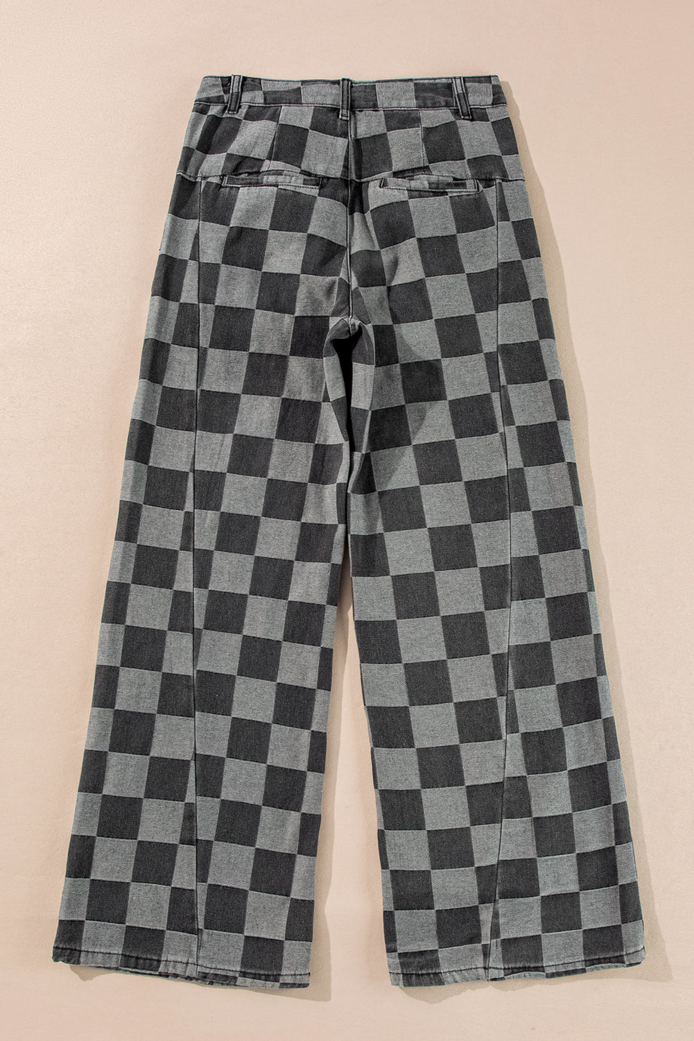 The Sloane Checkered Wide Leg Jeans
