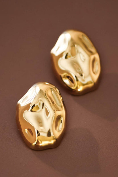 Molten Gold Stud Earrings