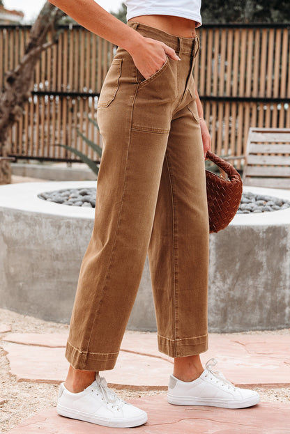 Hudson Cropped Wide Leg Jeans