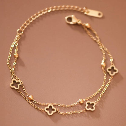Clover Charm Layered Bracelet