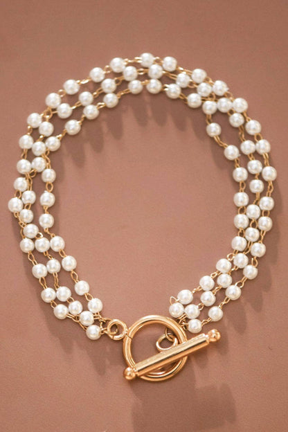 Pearl Elegance Multi-Strand Bracelet