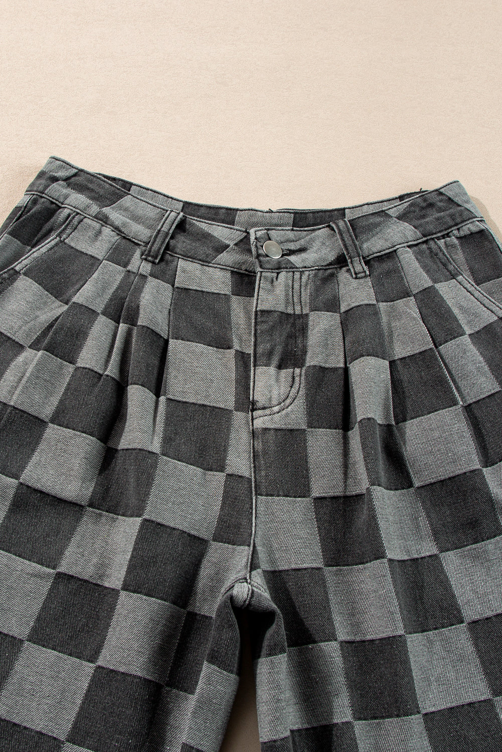 The Sloane Checkered Wide Leg Jeans