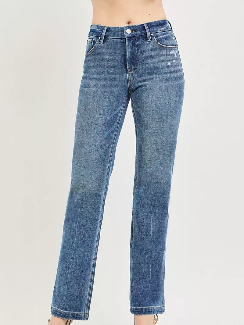 RISEN Tummy Control Straight Leg Jeans