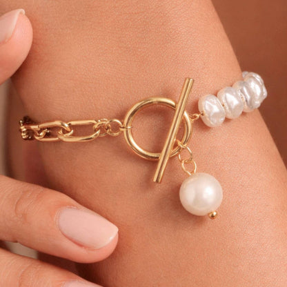 Harper Pearl Paperclip Bracelet