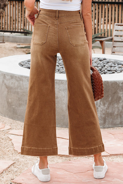 Hudson Cropped Wide Leg Jeans