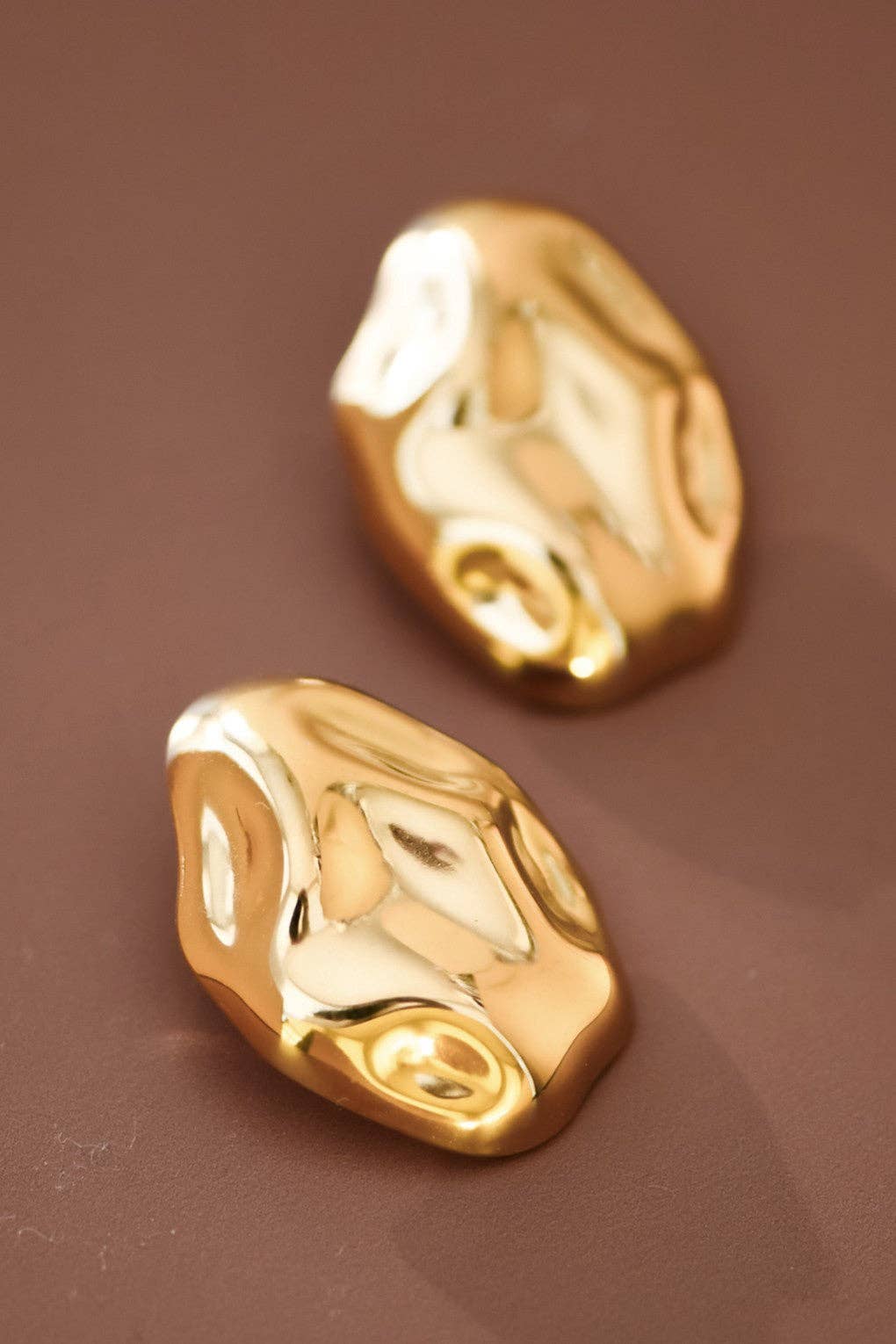 Molten Gold Stud Earrings