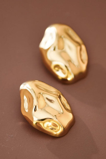 Molten Gold Stud Earrings