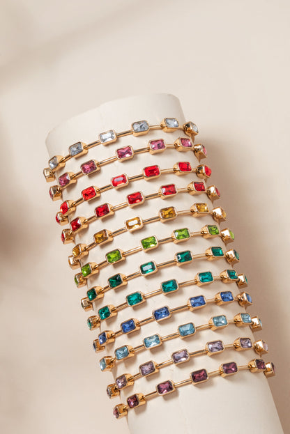 January Birthstone Emerald Cut Bangle