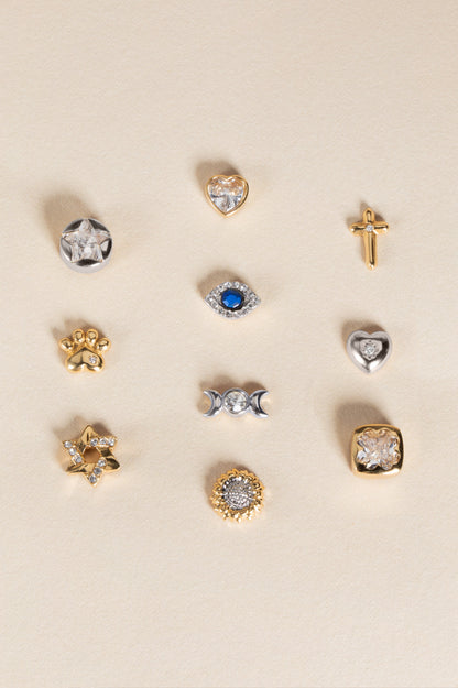 Crystal Lunar Phase Mini Stud Earrings