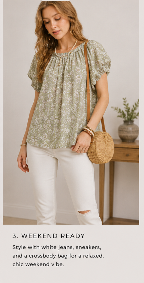 The Brianne Floral Puff Sleeve Blouse
