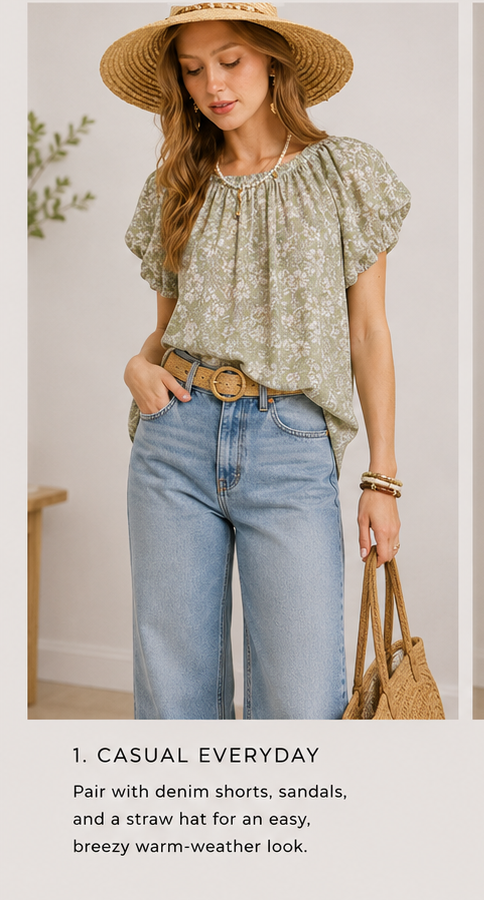 The Brianne Floral Puff Sleeve Blouse