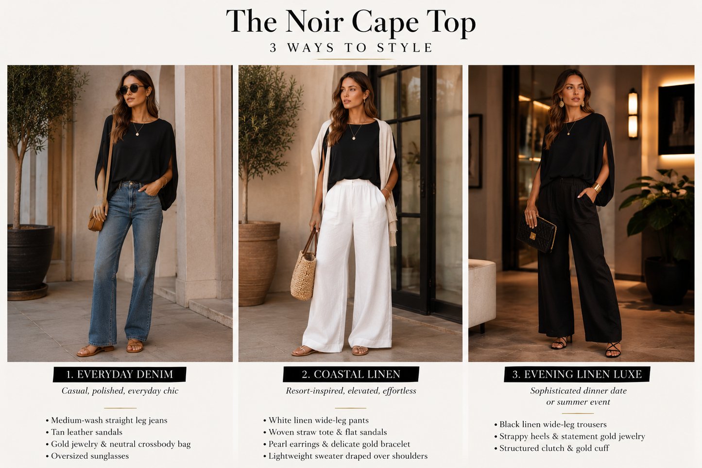 The Noir Cape Top