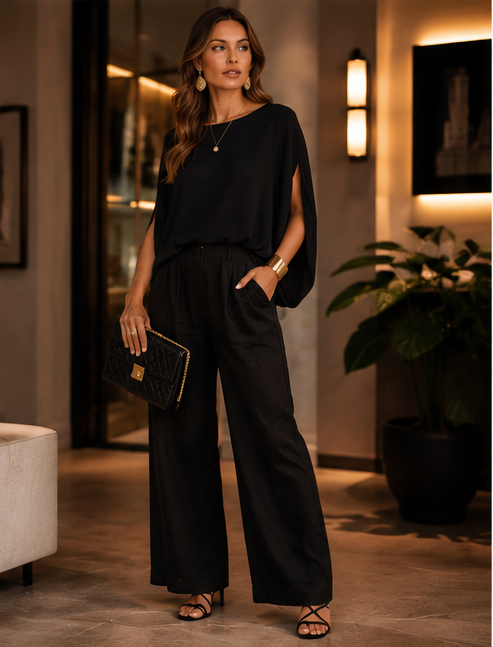 The Noir Cape Top