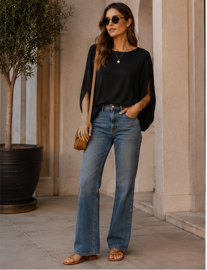 The Noir Cape Top