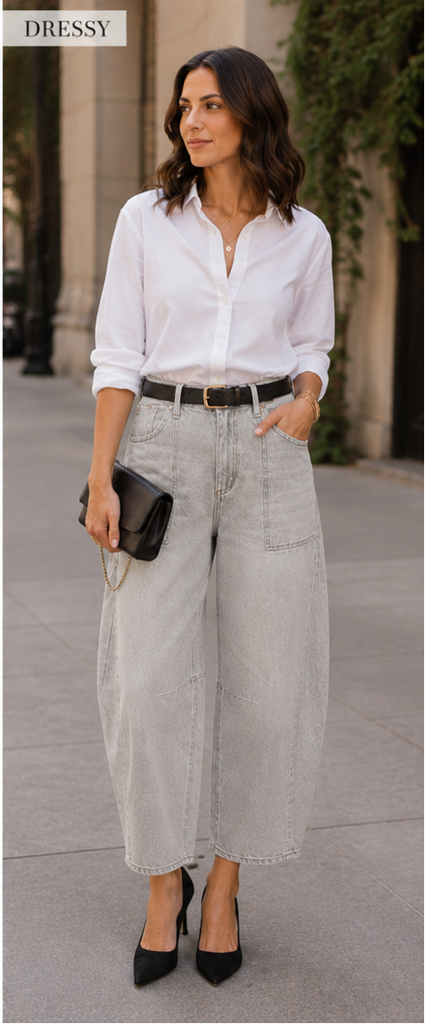 "The Renny" Risen Cropped Barrel Jeans