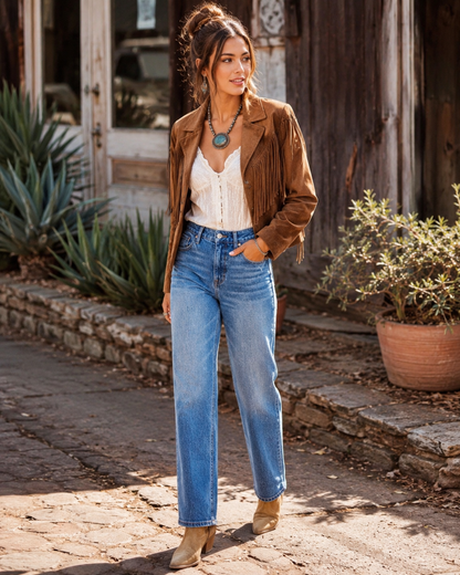 RISEN Tummy Control Straight Leg Jeans