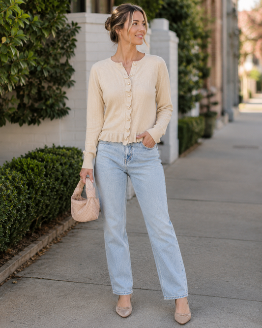 The Elodie Ruffle Hem Cardigan