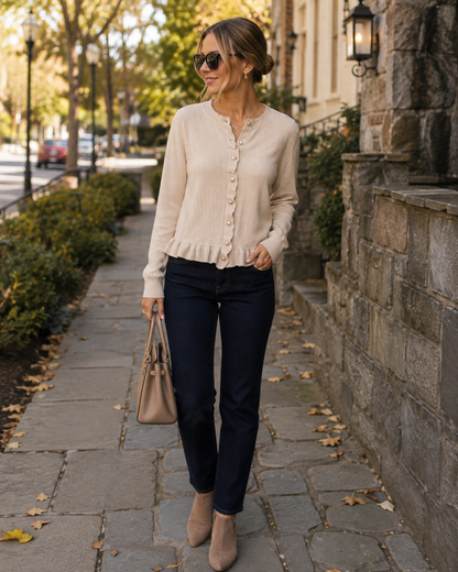The Elodie Ruffle Hem Cardigan