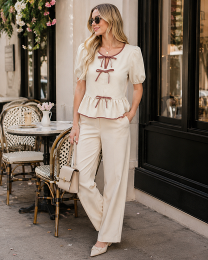 The Aurette Bow Ruffle Blouse