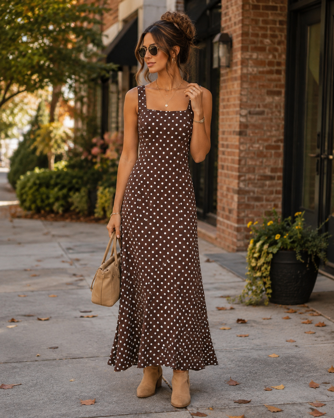 The Delphine Polka Dot Maxi Dress