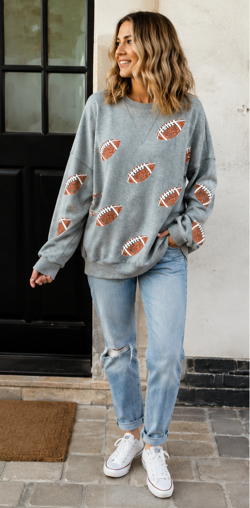 The Sunday Kickoff Sequin Sweatshirt