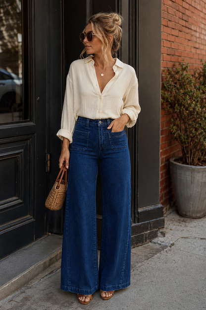 The Judy Blue Retro Wide-Leg Jeans
