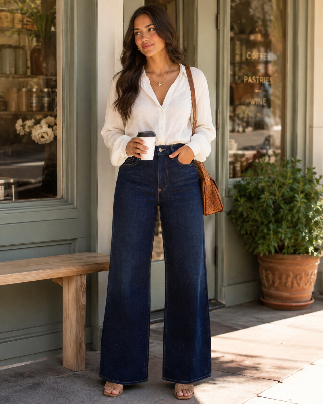 The Judy Blue High-Waisted Wide-Leg Dark Wash Jeans