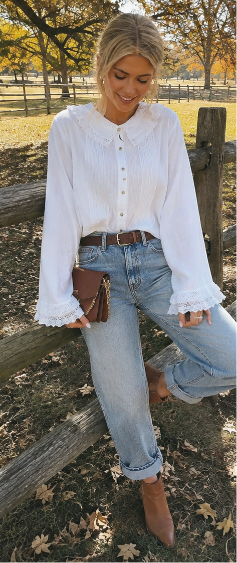 The Charlotte Lace Pintuck Blouse POL