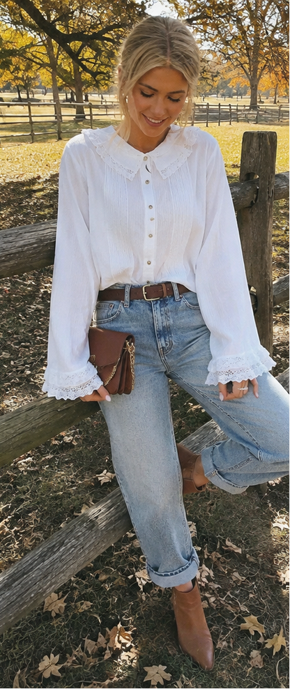 The Charlotte Lace Pintuck Blouse POL