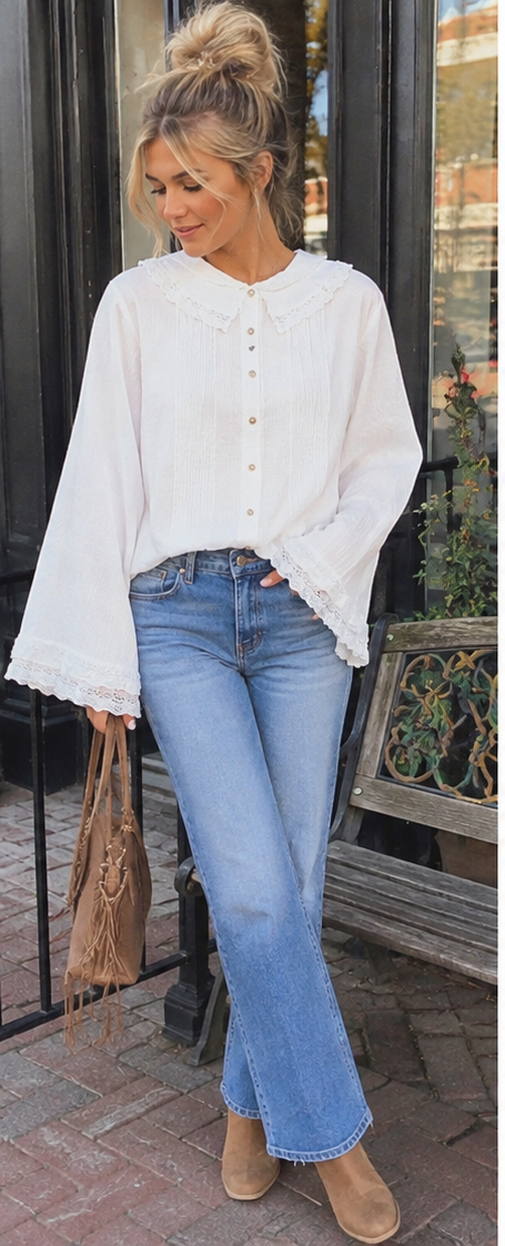 The Charlotte Lace Pintuck Blouse POL