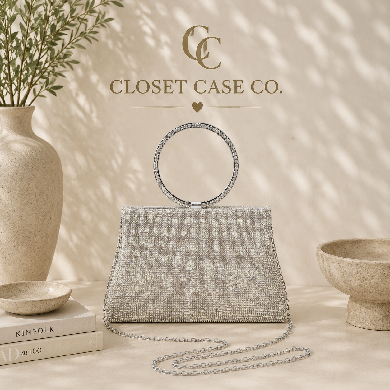 Rhinestone Top Handle Bag