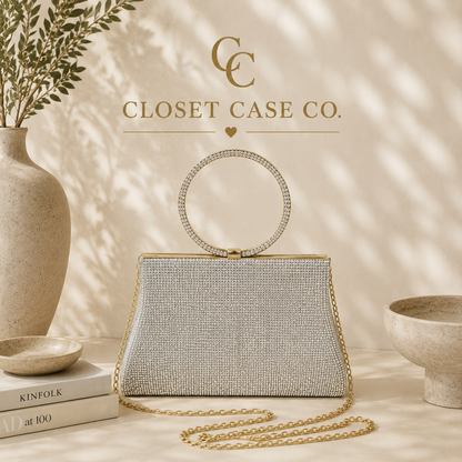 Rhinestone Top Handle Bag