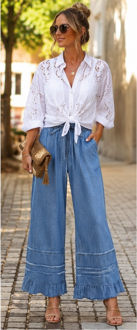 The Marlowe Ruffle Wide-Leg Pants