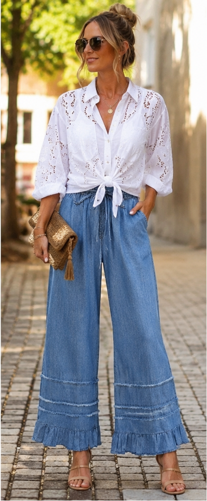 The Marlowe Ruffle Wide-Leg Pants