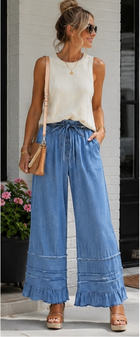 The Marlowe Ruffle Wide-Leg Pants
