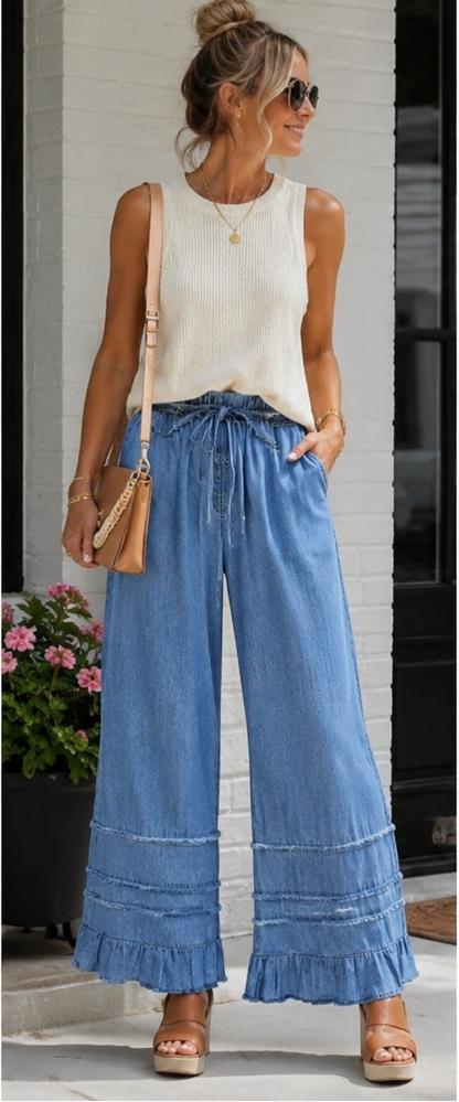 The Marlowe Ruffle Wide-Leg Pants