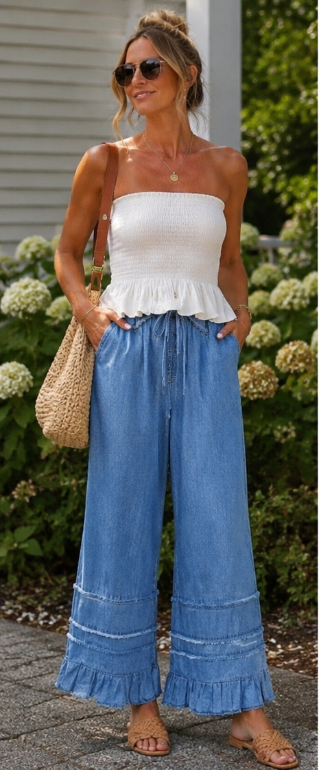 The Marlowe Ruffle Wide-Leg Pants