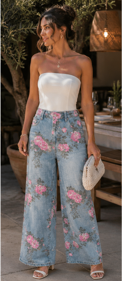 The Rosalie Floral Print Jean