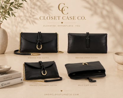 The Braided Vegan Leather Clutch