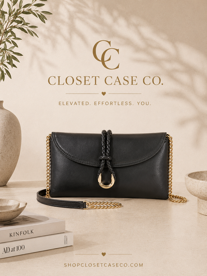 The Braided Vegan Leather Clutch