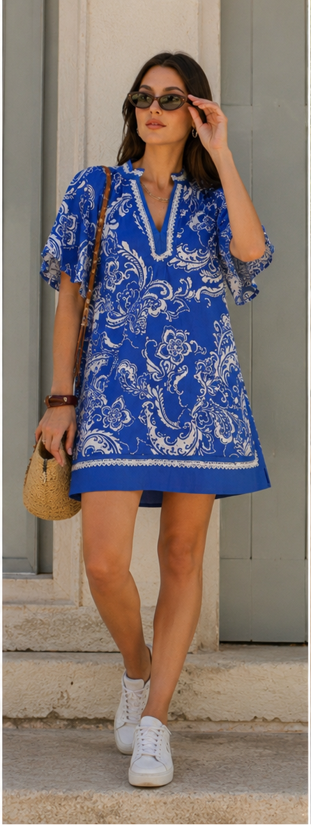 The Jacquard Two Tone Mini Dress